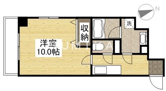 ピアシティ医大東(1K/4階)の間取り写真