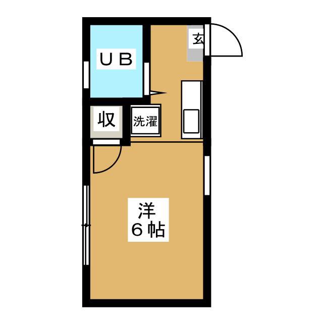 コーポ小松(ワンルーム/2階)の間取り写真