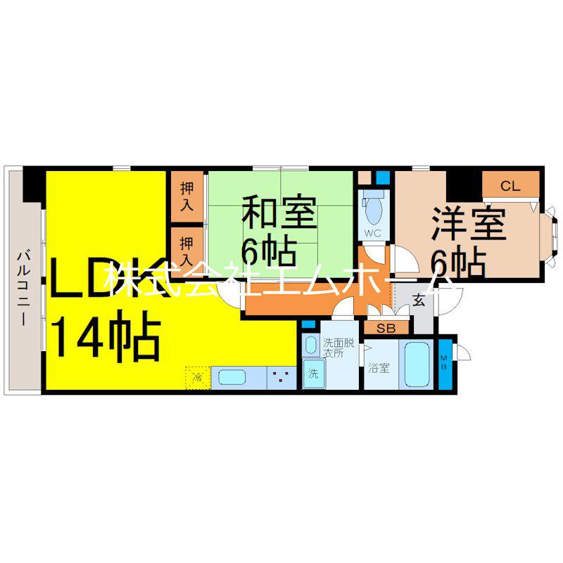 トワピエスつつじが丘(2LDK/2階)の間取り写真