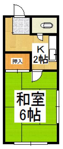 第二上薗荘(1K/2階)の間取り写真