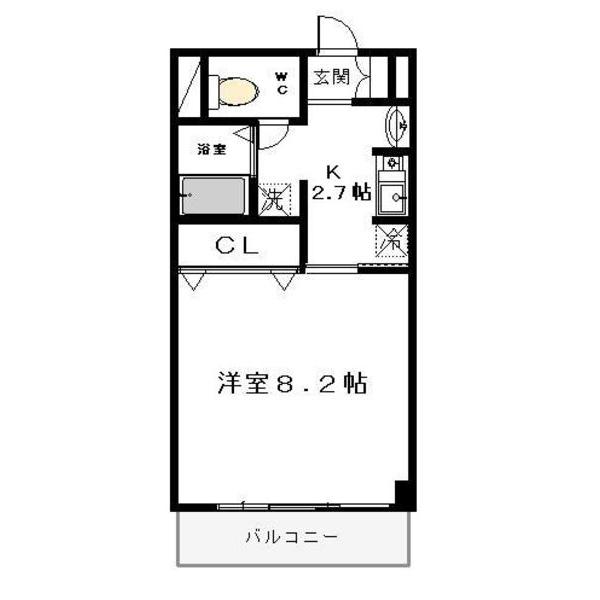 オンフルール(1K/3階)の間取り写真