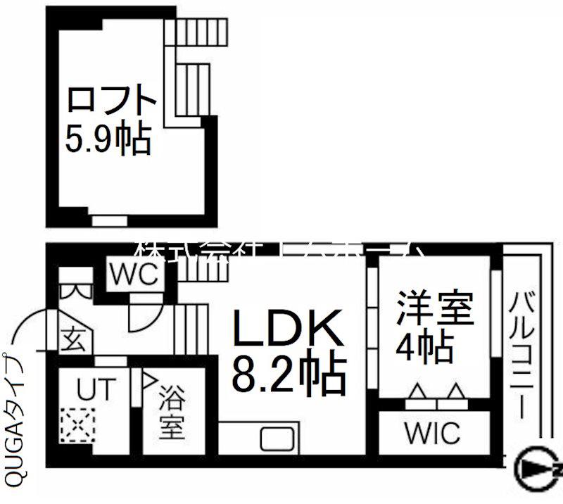 ハーモニーテラス井の森町(1LDK/2階)の間取り写真