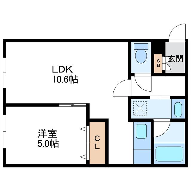 グリーンヴィラ(1LDK/4階)の間取り写真