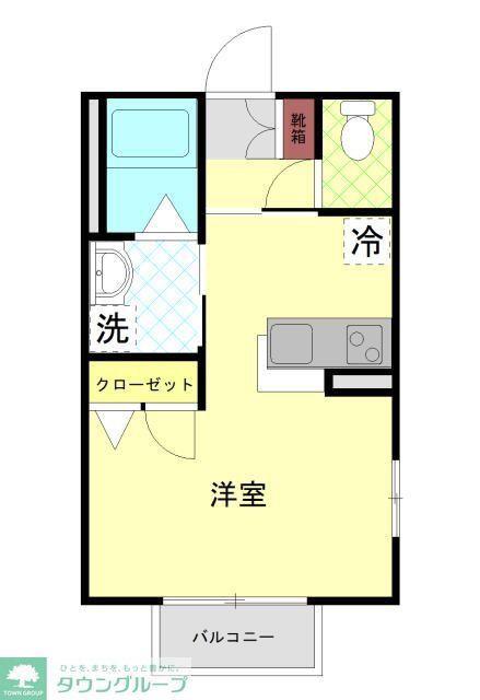 ヴィラ坂本(1K/1階)の間取り写真