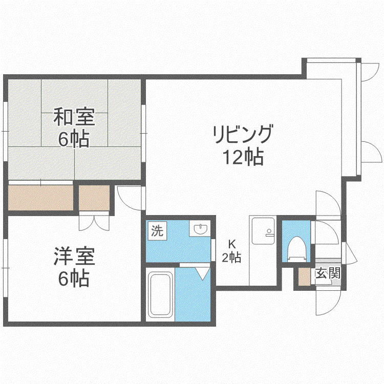 ポートサイド38(2LDK/2階)の間取り写真