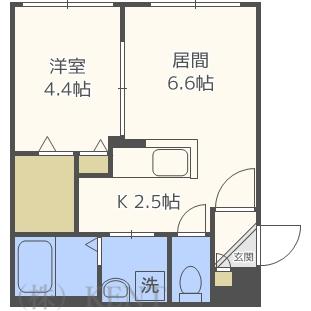 スペランツァマルヤマ(1LDK/1階)の間取り写真