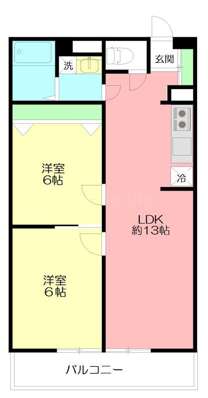 大船コーポピアネーズ(2LDK/1階)の間取り写真