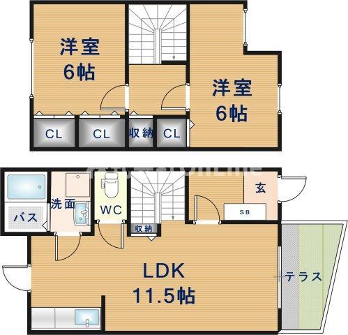 ルミエールヴィラ(3LDK/1階)の間取り写真