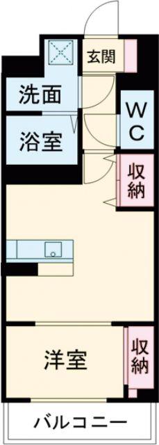 S-FORT宇都宮南大通(1LDK/9階)の間取り写真