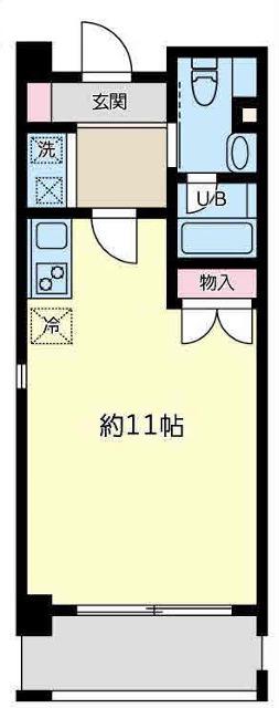 ウェルカーサ横浜関内(ワンルーム/3階)の間取り写真