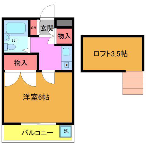 オリーブ(1K/2階)の間取り写真