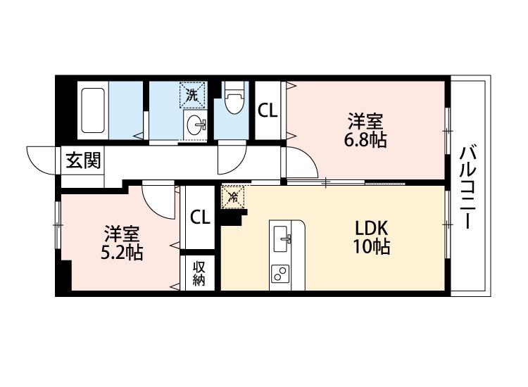 フォレスト6(2LDK/3階)の間取り写真