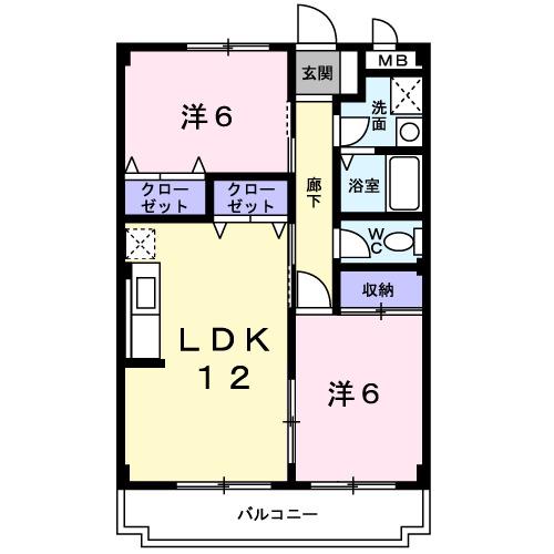 パークマリッチ(2LDK/2階)の間取り写真