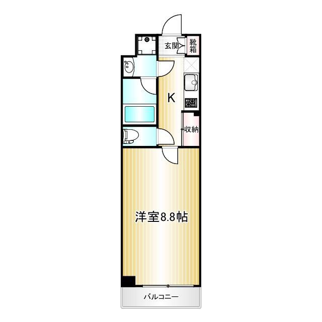 プレール・ドゥーク中野江原町(1K/2階)の間取り写真