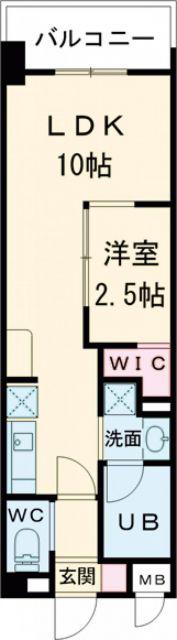コンダクトレジデンスJONO(1LDK/9階)の間取り写真