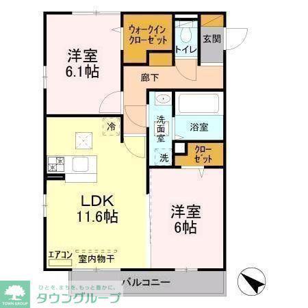 コンフォール(2LDK/1階)の間取り写真