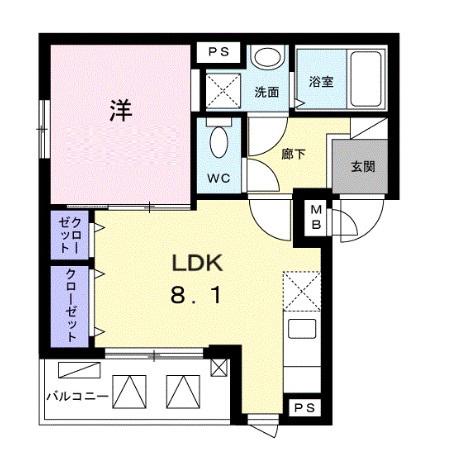 MARUJYU HOUSE(1LDK/4階)の間取り写真