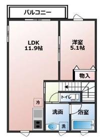 ビオ緑が丘(1LDK/2階)の間取り写真