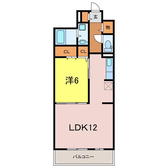 エレンシア(1LDK/3階)の間取り写真
