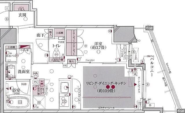 オーベル渋谷DL(1LDK/3階)の間取り写真