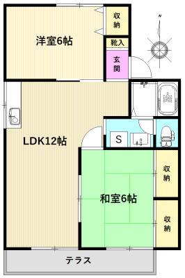 グリーンエクセルB(2LDK/1階)の間取り写真