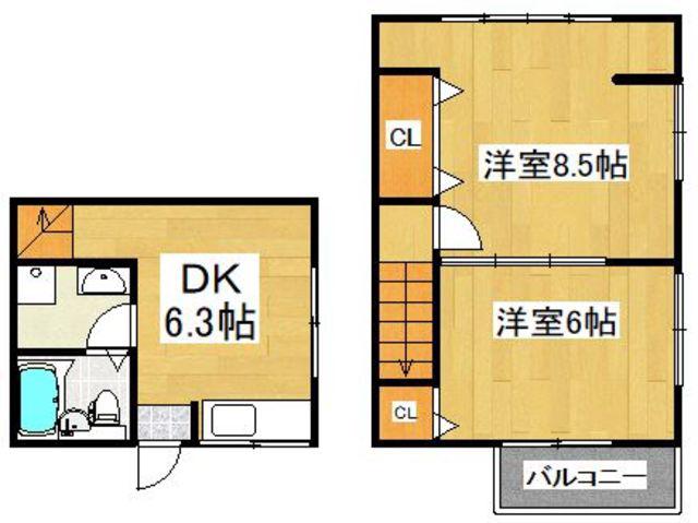 小澤アパート(2DK/1階)の間取り写真