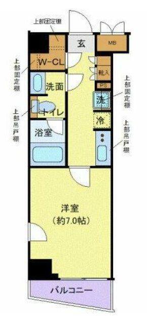 ディアレイシャス落合南長崎(1K/4階)の間取り写真
