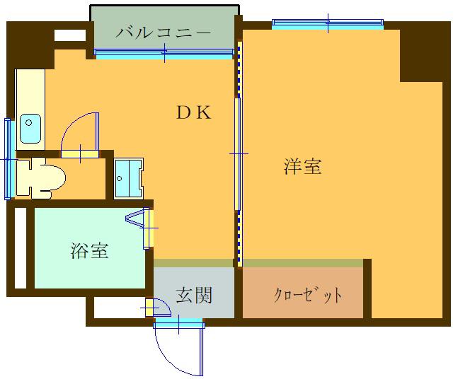 チサンマンション板橋(1DK/3階)の間取り写真