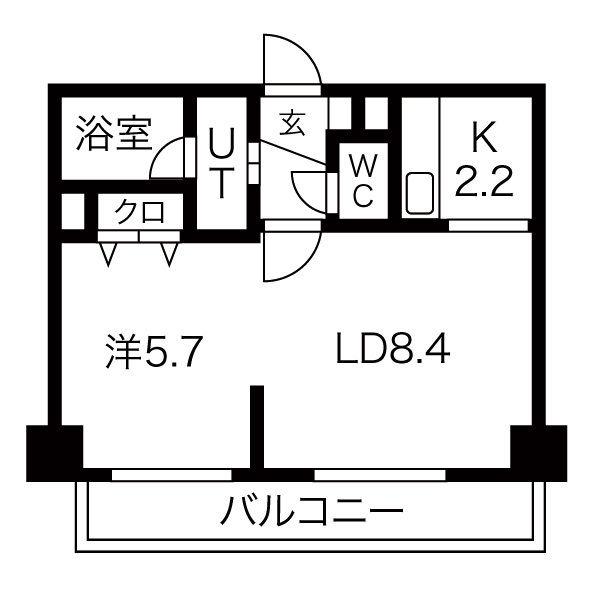 MYプラザ円山公園(1LDK/3階)の間取り写真