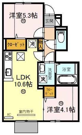 リコルド住吉(2LDK/1階)の間取り写真