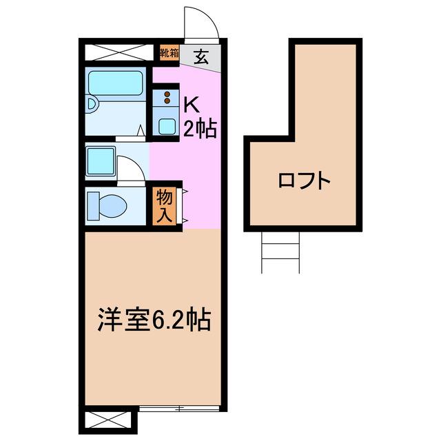 プレゾン(1K/2階)の間取り写真