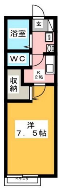 ルシオーレ(1K/2階)の間取り写真