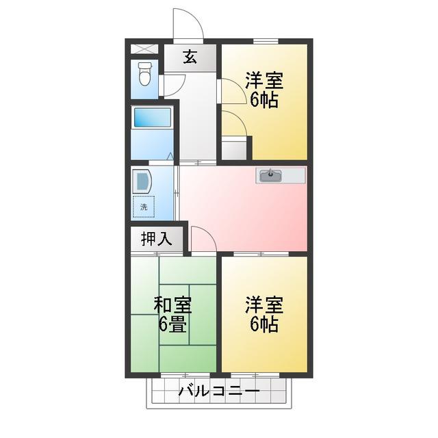 REPOS(2LDK/1階)の間取り写真