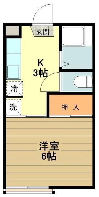 フォーブル高松町II(1K/1階)の間取り写真