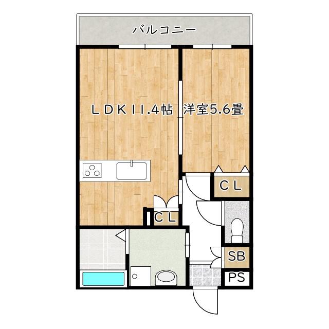 ひまわり(1LDK/3階)の間取り写真
