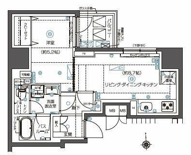 ZOOM秋葉原ノース(1LDK/4階)の間取り写真