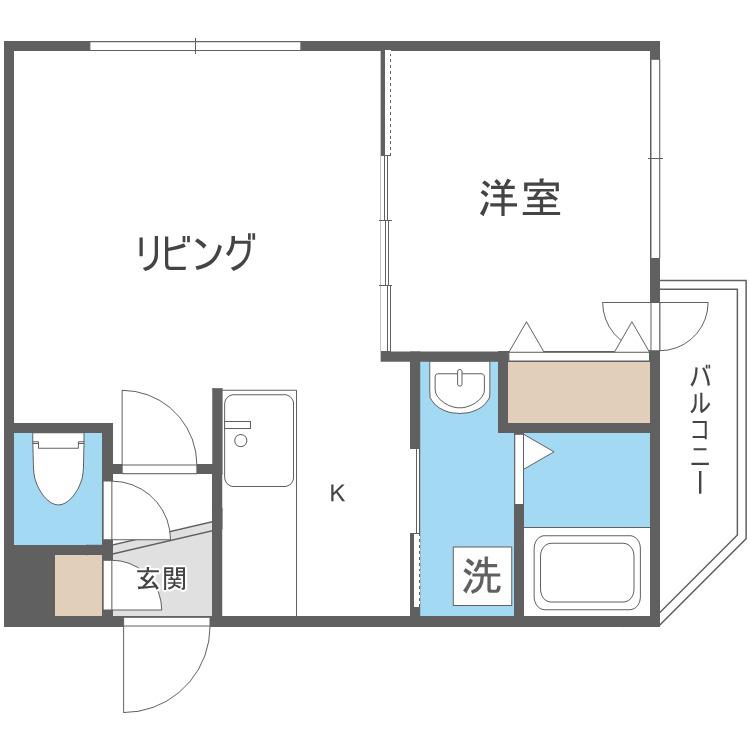 シティレジデンス(1LDK/2階)の間取り写真