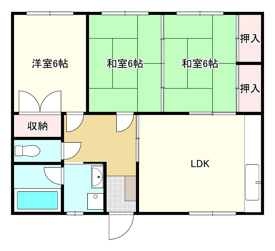 古城グランドマンション(3LDK/1階)の間取り写真