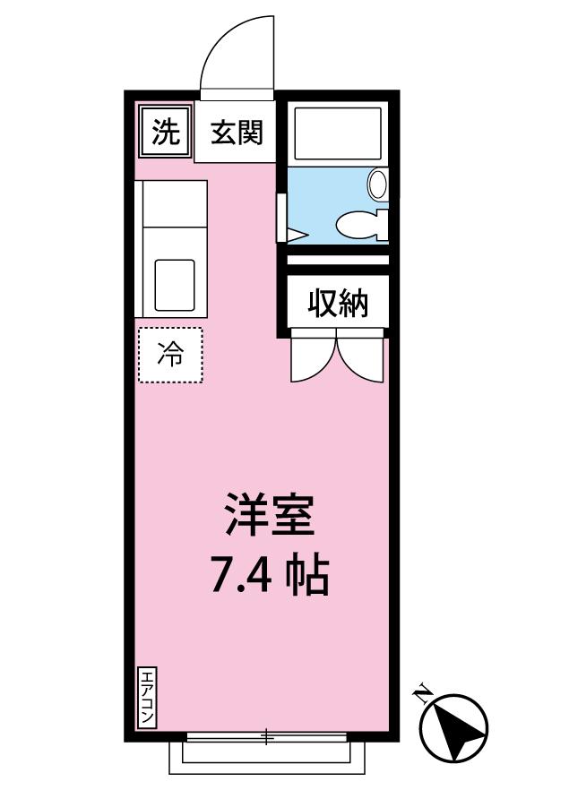エステートアイV(ワンルーム/2階)の間取り写真