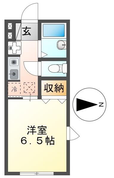 N.Sコート(1K/1階)の間取り写真