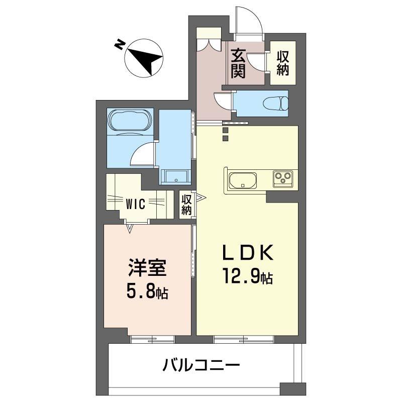 ピアチェーレ(1LDK/2階)の間取り写真
