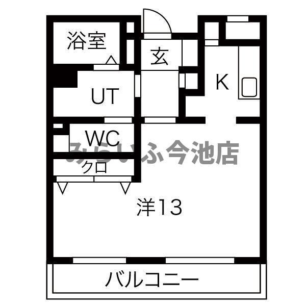 向陽町レジデンス(1K/1階)の間取り写真