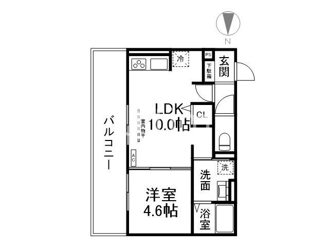 フォルトゥーナ(1LDK/2階)の間取り写真