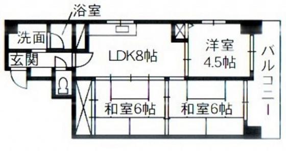 シャルム神田(3DK/7階)の間取り写真