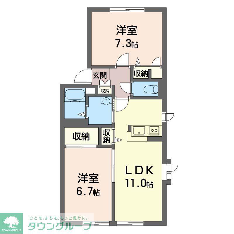 メゾンルミエールIII(2LDK/1階)の間取り写真