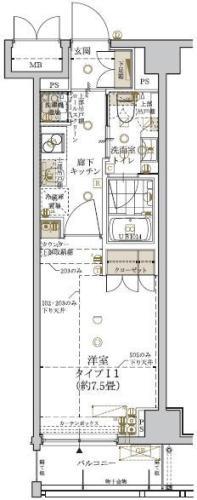 THE GRANDE REGALO 東日暮里(1K/1階)の間取り写真