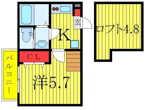 LUMINARE 蕨(1K/2階)の間取り写真