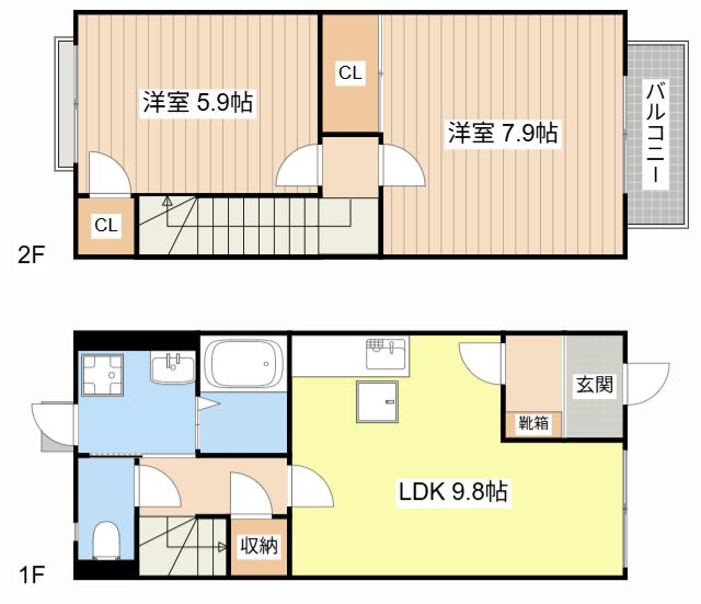NEST ONE(2LDK/1階)の間取り写真