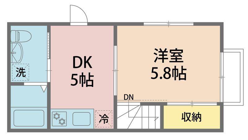 リーリエ船橋本町(1DK/2階)の間取り写真