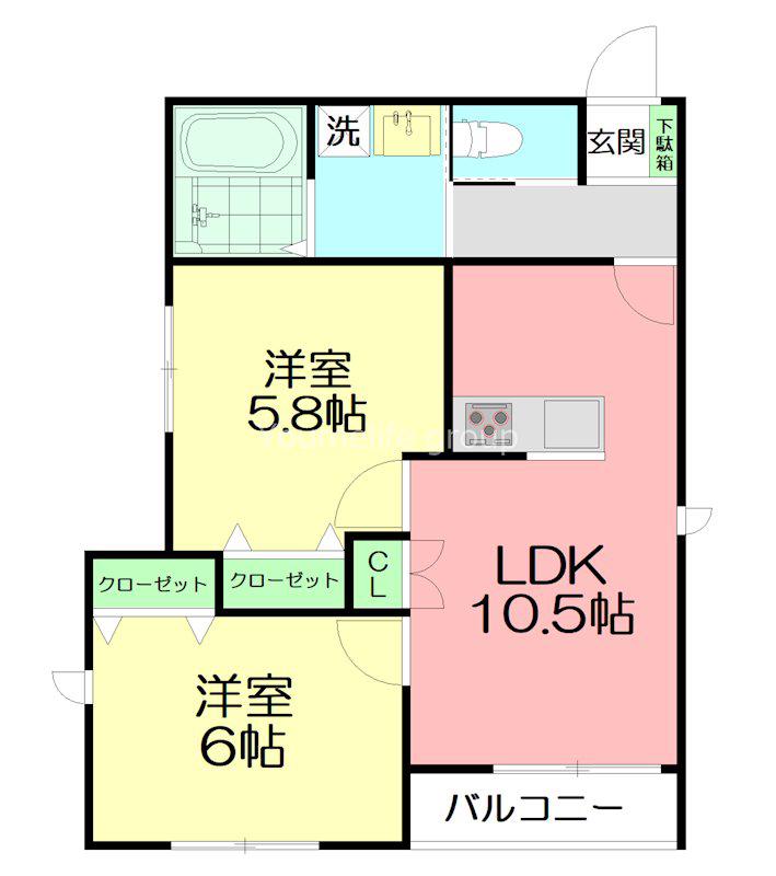 LIVELYII(2LDK/2階)の間取り写真